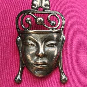Antique Sterling Budha Brooch